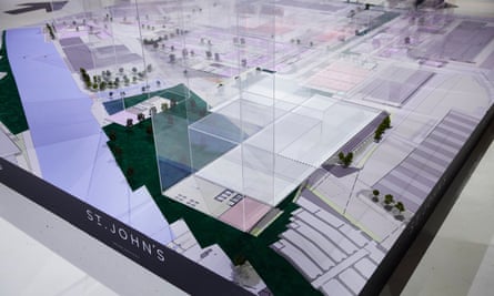 ‘Ultra-flexible’: a model of the proposed St John’s quarter in Manchester, displayed last year at the launch of the planned £78m Factory arts centre.