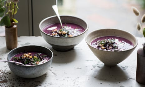 Purple pickled cabbage soup