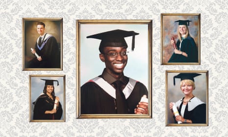 Clockwise from top left: Andrew O’Hagan, Jeffrey Boakye, Alexandra Chesterfield, Sarah Waters and Tulip Siddiq.