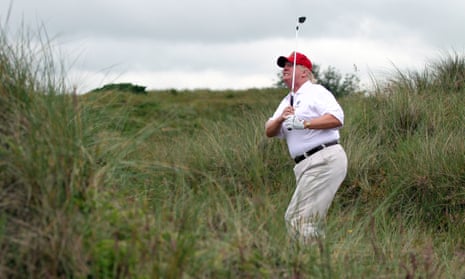 Donald Trump at his Aberdeenshire course at its opening in 2012.