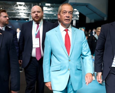Farage calls Reform conference protest backlash ‘utter nonsense’ amid police appeal – UK politics live