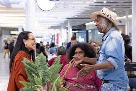 Linda Burney, federal minister for Indigenous Australians, meets locals in Alice Springs.