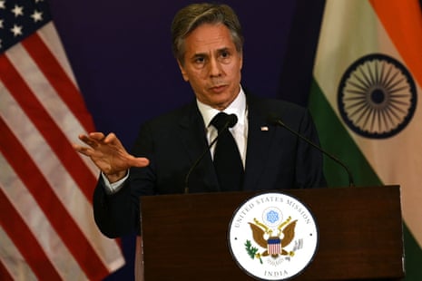 The US secretary of state, Antony Blinken, speaking during a press conference on the sidelines of the G20 foreign ministers’ meeting.