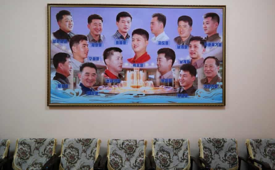 A selection of authorised North Korean haircuts for men in the Changgwang Health and Recreation Complex. 