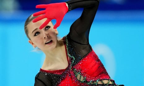 Kamila Valieva in action during the 2022 Winter Olympics.
