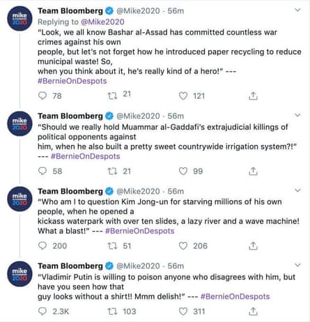 Mike Bloomberg’s tweets.