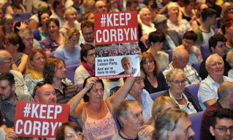 Supporters of Jeremy Corbyn at a rally in Manchester, July 2016