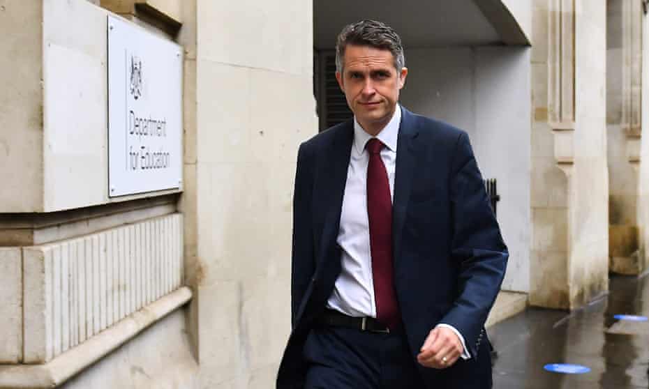 Gavin Williamson arriving at the Department of Education in London, September 2020