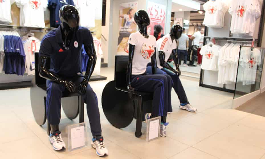 The mannequal wheelchair, designed by TV presenter Sophie Morgan, being used in a shop display.