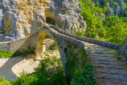 Kokori’s old arch stone bridge (Noutsos) situated on the river of Voidomatis in the municipality of Zagorochoria, Greece