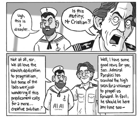 David Squires cartoon on Thomas Frank and Tottenham Hotspur, panel 3