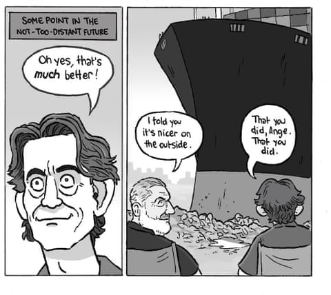 David Squires cartoon on Thomas Frank and Tottenham Hotspur, panel 8