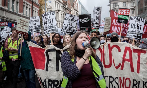 a student protest in London.