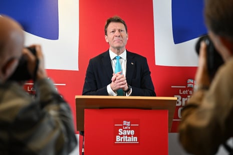 Richard Tice at the Reform UK press conference this morning.