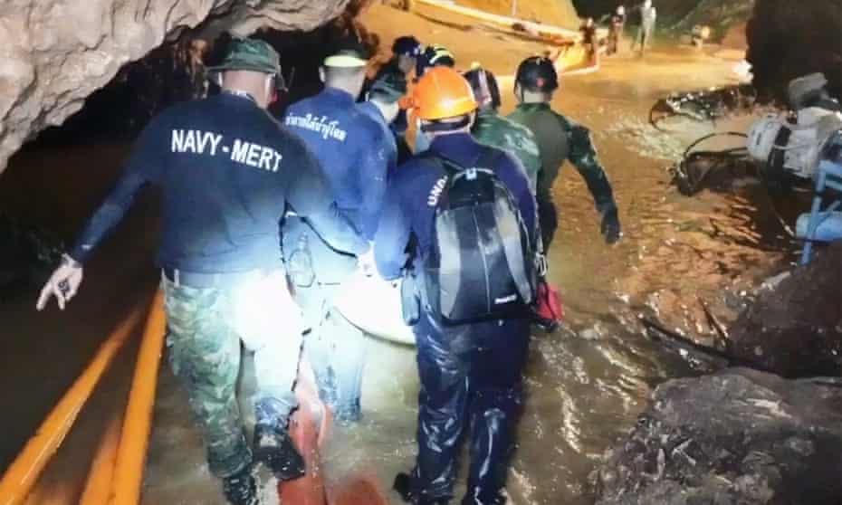 The rescue operation at the Tham Luang cave complex in Mae Sai, Thailand.