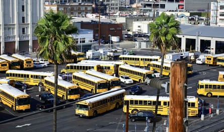 School buses in Los Angeles.