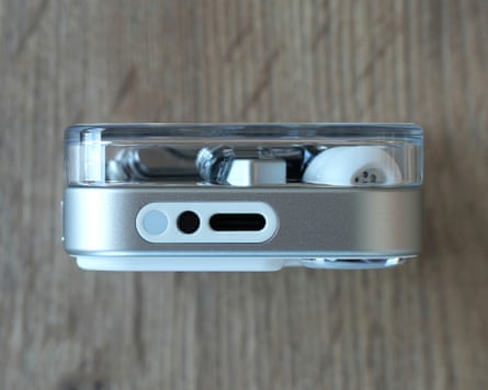 The mic next to the USB-C port in the case of the Nothing Ear 3.
