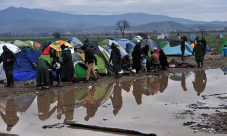 Refugees on the Greek-Macedonian border
