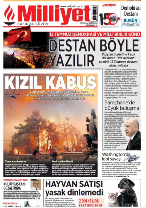Front page of Turkish Millet