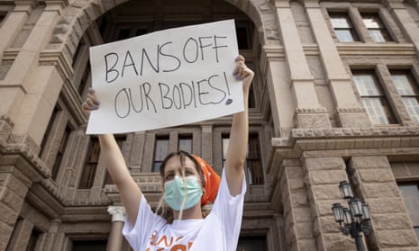 Jillian Dworin participates in a protest against the six-week abortion ban at the capitol in Austin, Texas, earlier this month.