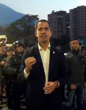 Opposition leader Juan Guaidó appears in a video announcing the “final phase” of his plan to oust President Nicolas Maduro