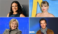 Composite: from top left, Julia Louis-Dreyfus, Taylor Swift, Benedict Cumberbatch and Hillary Clinton