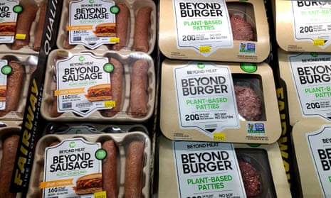 Packages of Beyond Meat's Beyond Sausage and Beyond Burger in New York
