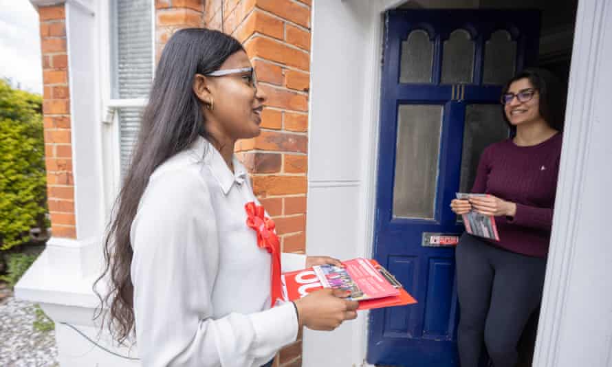 Sarmila Varatharaj canvassing for Labour.
