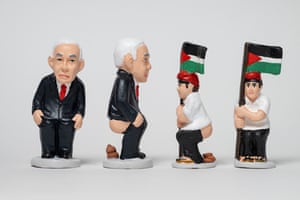 Israeli Prime Minister Benjamin Netanyahu, and supporters of Palestine.
