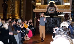 Stella McCartney acknowledges applause from the audience