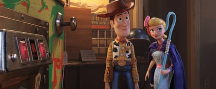 Woody and Bo Peep (voiced by Tom Hanks and Potts) in Toy Story 4.