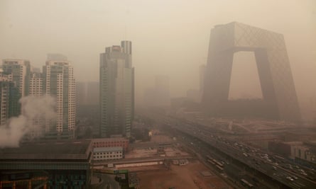 China Central Television’s headquarters (right) in Beijing.