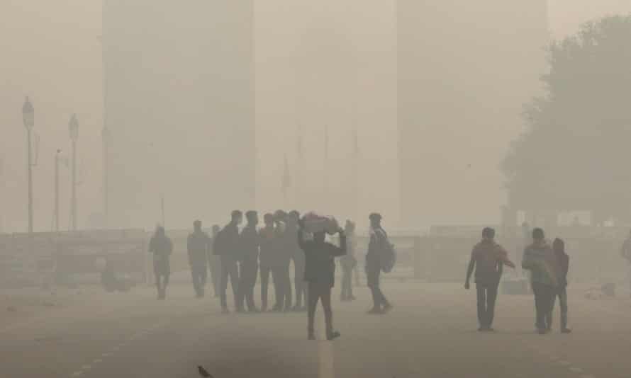 Delhi is engulfed in heavy smog last November. There are more than 1m early deaths from air pollution a year in India.