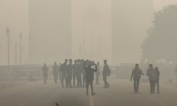 Delhi is engulfed in heavy smog last November. There are more than 1m early deaths from air pollution a year in India.