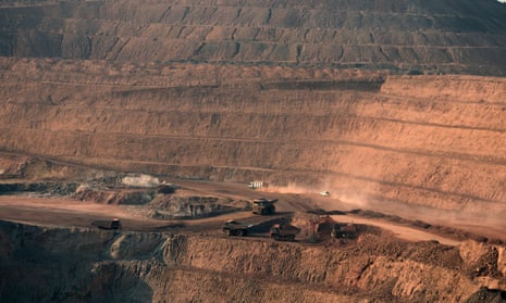 Open pit copper mines at Mutanda in the Democratic Republic of Congo.