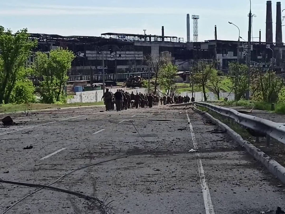 Russia says 900 Ukrainian troops sent to prison colony from Mariupol | Ukraine | The Guardian