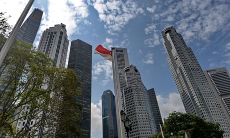 The financial district of Singapore