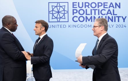 With the French president Emmanuel Macron at a summit in the UK last year.