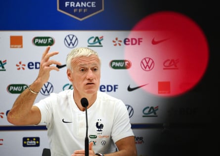 Didier Deschamps at a press conference