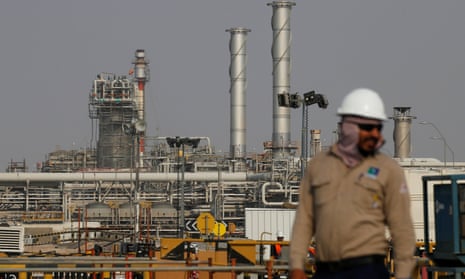 The Saudi Aramco oil facility in Abqaiq, Saudi Arabia.