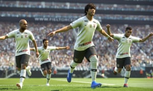 The beautiful game … SC Corinthian celebrate in Pro Evolution Soccer 2019.