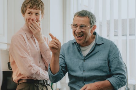 Josh Finan with co-star Phil Daniels