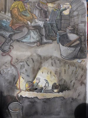 A sketch by activist Jimbino Vegan, done just as work was starting on the Euston tunnel back in November 2020