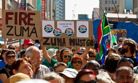 Protestors at a demonstration of the Save South Africa campaign, demanding resignation of South African president Jacob Zuma.