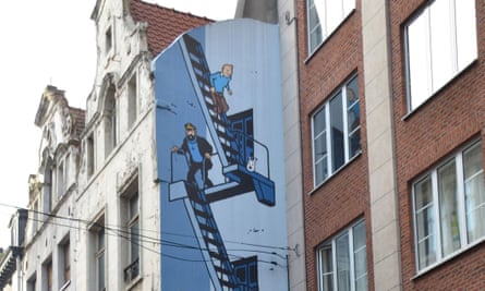 A Tintin mural.