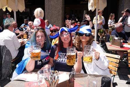 Scotland fans at Marienplatz central square on Thursday.