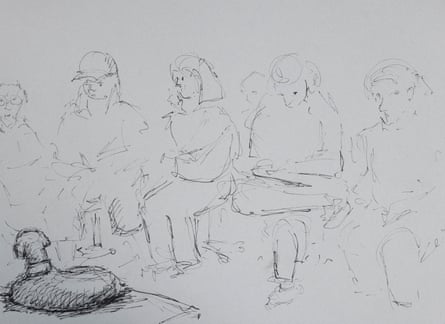 Josh Nicholas’s sketches from a greyhound life drawing class.