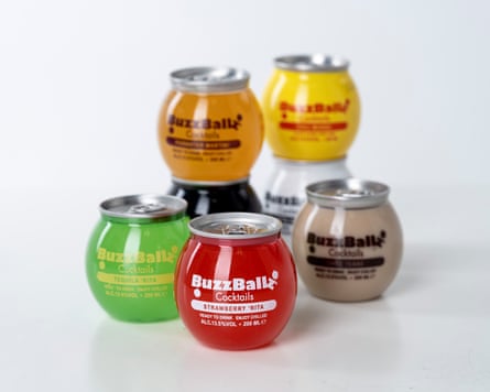 Spherical cans of Buzzballz