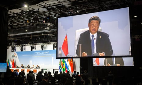 Chinese president Xi Jinping addresses the Brics summit in Johannesburg