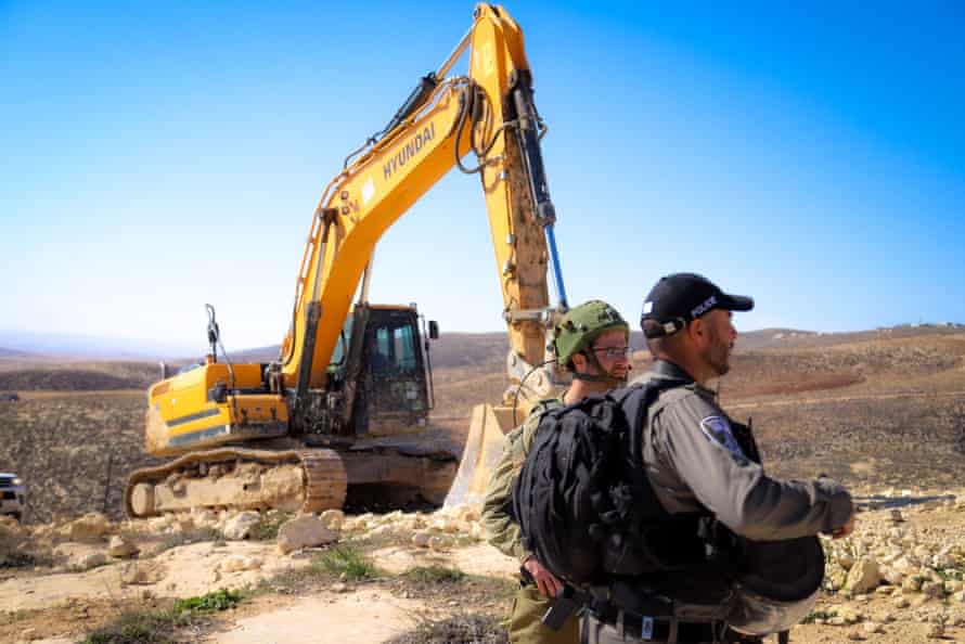 Israeli forces raze four water wells in Masafer Yatta, south of Hebron, in February 2022